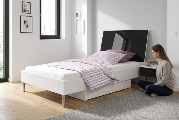 Kinderzimmer Bett Einzelbett Jugendzimmer Schwarz Holz Schlafzimmer Betten Neu