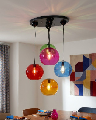 Design Leuchte Kronleuchter Decken Lampen Modern Silber Wandleuchte Luster Bunt
