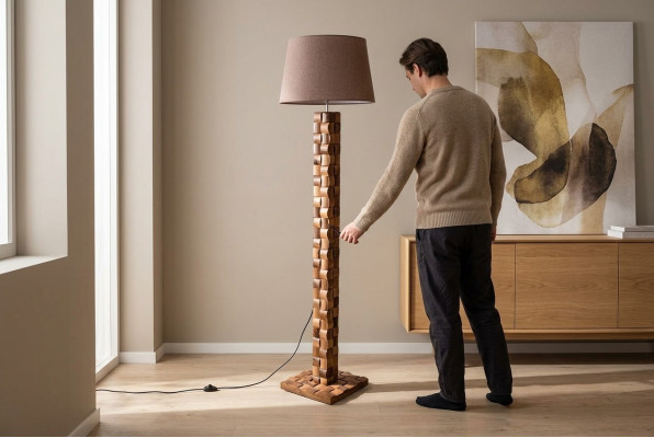 Stehleuchte Stehlampe Stand Steh Leuchten Lampen Lampe Braun Möbel Leuchte Neu