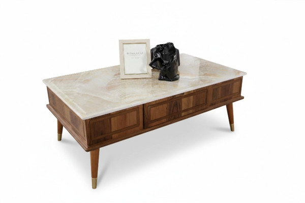 Design Couchtisch Wohnzimmer Steinoptik Tisch Beistelltisch Tische 160x68cm 