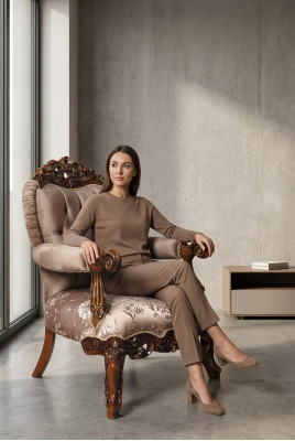 Sessel Thron Stuhl Couch Barock Stühle Möbel Einrichtung Samt Gold