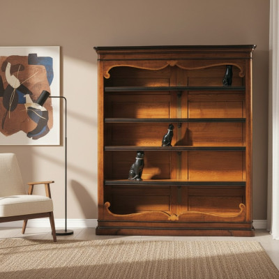 Massives Regal Bücherschrank Holz Schrank Italienische Möbel Schränke Regale Neu