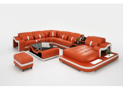 XXL Wohnlandschaft Ecksofa Polster Eckgarnitur Eckcouch Sofa Polster Sitz Ecke