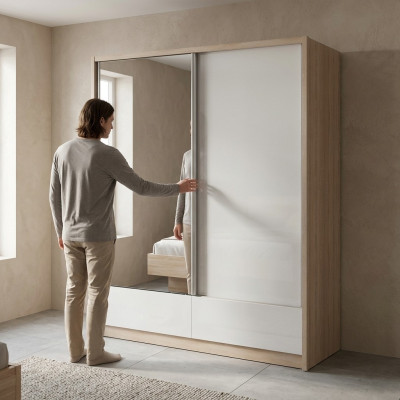 Garderobe Aufbewahrung 180cm Regal Schrank Archiv Schiebetüren Schiebetüren Büro