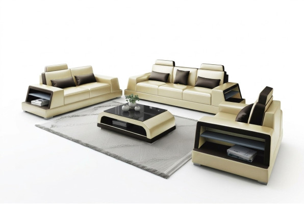 Wohnzimmer Polstergarnitur Ledersofa Couch Sofa Sitz Polster Garnituren 3+2+2