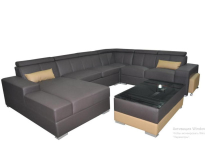 Moderne Couchgarnitur Sofa Ecke Sitzecke Leder Couch Polster Wohnlandschaft USB