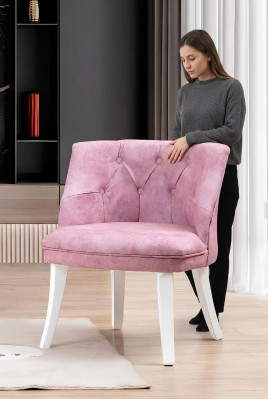 Rosa Chesterfield Stuhl Exklusiver Polsterstuhl Designer Sitzmöbel 