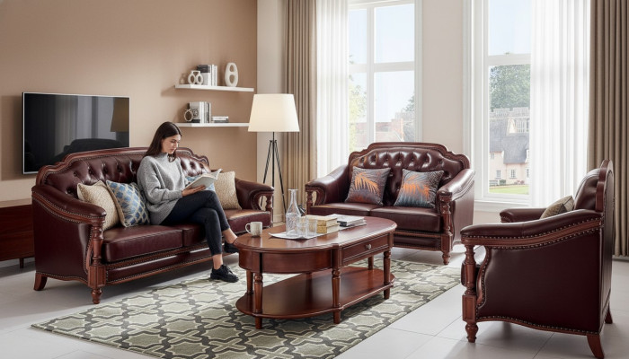 Sofagarnitur 3+2+1 Sitzer Set Design Sofa Polster Couchen Klassisch