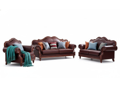 Sofagarnitur 3+2+1 Sitzer Sofa Wohnzimmer Klassisch Möbel Design Couch