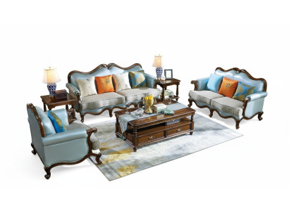 Ledersofa Sofagarnitur 3+2+1 Sitzer Set Garnitur Couch Designersofa