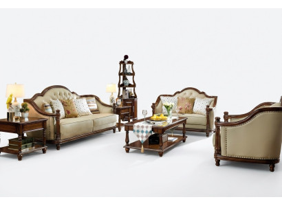 Sofagarnitur 3+2+1 Sitzer Sofa Couch Garnitur Leder Couchen Klassische
