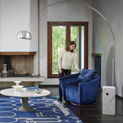 Sessel 1 Sitzer Blau Wohnzimmer Luxus Design Italienische Möbel Elegantes Neu