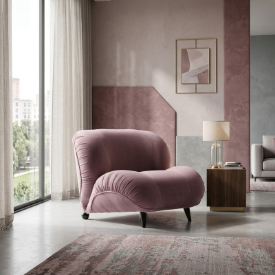 Sessel Einsitzer Luxus Polster Möbel Wohnzimmer Einsitzer Sessel Textil Lounge