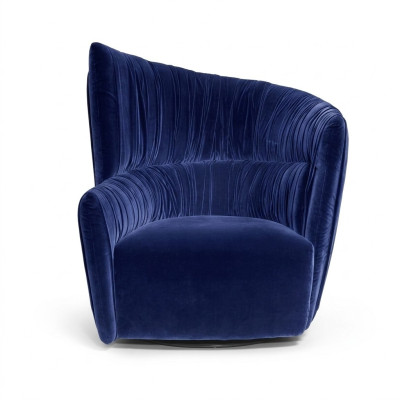 Sessel Luxus Design Möbel Blau Modern Stil Design Textil Wohnzimmer Lounge Neu