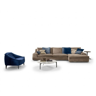 Ecksofa L Form Couch Luxus Italienische Möbel Sofa Grau PRIANERA Wohnzimmer