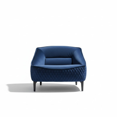 Sessel Möbel Modern Stoff Lounge Textil Luxus Sitz Relax Möbel Blau Prianera