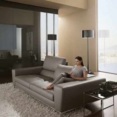 Leder Dreisitzer Luxus Sofa 3 Sitz Sofas Sitz Design Couch Möbel Grau Prianera
