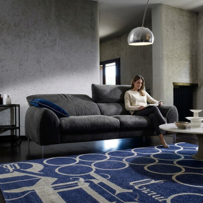 Dreisitzer Sofa 3 Sitzer Sofas Polster Prianera Möbel Luxus Textil Couchen Grau