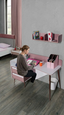 Schreibtisch Holz Rosa Tisch Schreibtische Regal Möbel Jugendzimmer Design