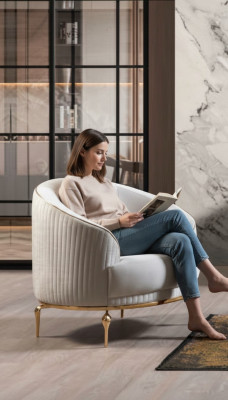 Luxus Einsitzer Sessel Couch Polster Möbel Relax Club Designer Sofa