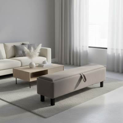 Fußhocker Bank Truhe mit Fach Schlafzimmer Bänke gepolsterte Sitzbank Möbel Neu