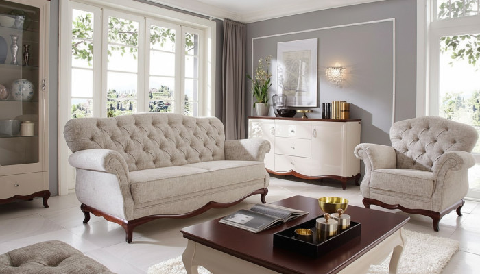 Sitzpolster Chesterfield Sofagarnitur Sofa Couch 2tlg. Sofas Couchen 3+1