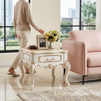 Beistelltisch Tische Wohnzimmer Luxus Weiß Tisch Möbel Couchtisch Neu