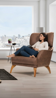 Luxus Einsitzer Sessel Couch Polster Möbel Chesterfield Desing Sofa Leder 