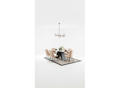 Essgarnitur Essgruppe Möbel Gruppe Esszimmer Esstisch 6x Stuhl Garnitur 7tlg