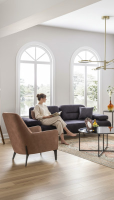 Sessel braun Luxus Stoff Textil Wohnzimmer Neu Kreative Modern Design Möbel Neu