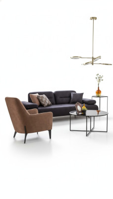 Sessel braun Luxus Stoff Textil Wohnzimmer Neu Kreative Modern Design Möbel Neu