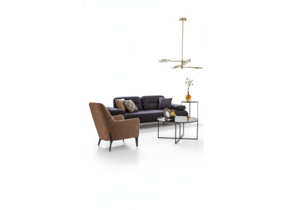 Sessel braun Luxus Stoff Textil Wohnzimmer Neu Kreative Modern Design Möbel Neu