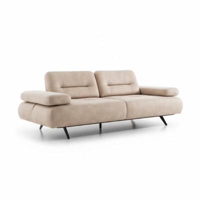Sofa 2 Sitzer Polstersofa beige Textill Leder Design Modern Couch Sofas Luxus