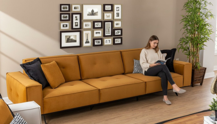 Sofa Couch Viersitzer Möbel Couchen Polster Sofas Textil Stoff Einrichtung