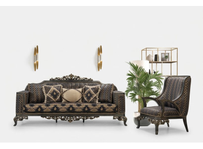 Luxus Chesterfield Sofagarnitur 3+1 Sitzer Klassische Sofa Barock Polster Sitz