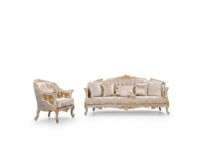 Luxus Chesterfield Sofagarnitur 3+1Sitzer Klassische Sofa Barock Polster Sitz