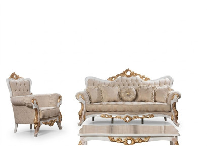Sofagarnitur 3+1 Sitzer Set Design Sofas Polster Couchen Leder Relax Klassiker