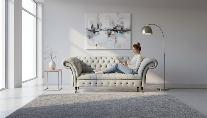 Chesterfield Sofagarnitur Design Luxus Polster Sofa Couch Sitz Garnitur