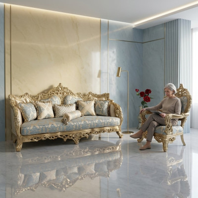 Luxus Möbel Sofagarnitur 2tlg. Klassische Möbel Sofa Couch Garnituren