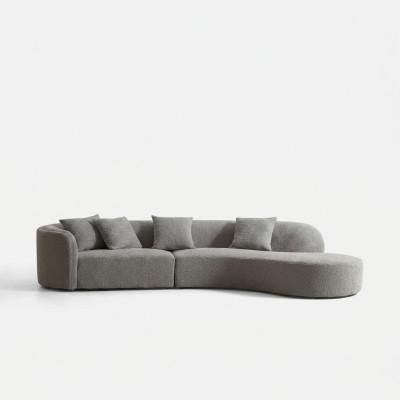 Grauer Fünfsitzer Luxus Sofa Große Wohnlandschaft Moderne Möbel Neu