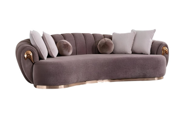 Dreisitzer Couch Polster Möbel Sofa Couchen Abgerundete Tropfen Form