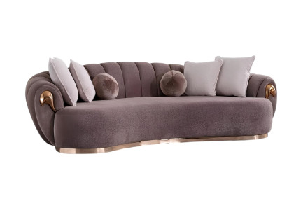 Dreisitzer Couch Polster Möbel Sofa Couchen Abgerundete Tropfen Form