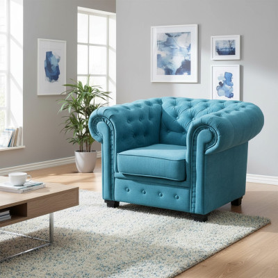 Sessel Luxus Bequemer Sessel Italienischer Stil Wohnzimmer Chesterfield