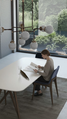 Walnuss Natur Küchentisch Esszimmermöbel Moderner Stil Luxus Möbel Tisch