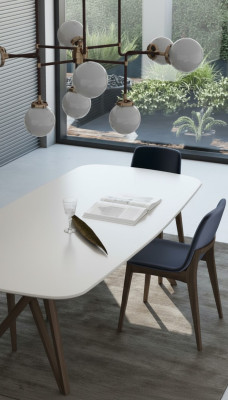 Walnuss Natur Küchentisch Esszimmermöbel Moderner Stil Luxus Möbel Tisch