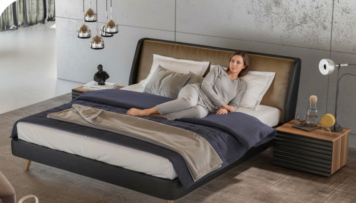 Schlafzimmer Set Bett 2x Nachttisch Komplette Möbel Betten Walnuss Natur