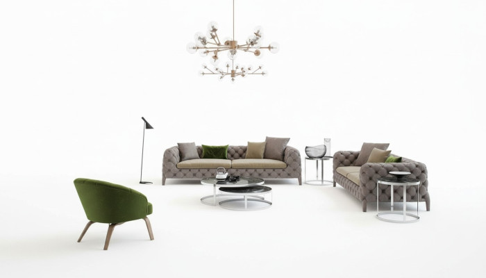 Chesterfield Sofagarnitur Viersitzer Sofas Luxus Couchen Sessel Möbel Sofa