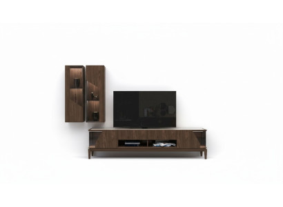 Wohnzimmermöbel Wohnwand Hängeregale Sideboard Braun Luxus Holzmöbel Wohnzimmermöbel Wohnwand Hängeregale Sideboard Braun Luxus Holzmöbel