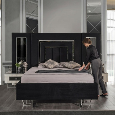 Schlafzimmer Bett 2x Nachttische Luxus Betten Set Komplett Design Möbel 3tlg