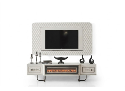 Kamin Sideboard Fernseher Ständer rtv Kommode 2tlg. Wohnwand tv board wand